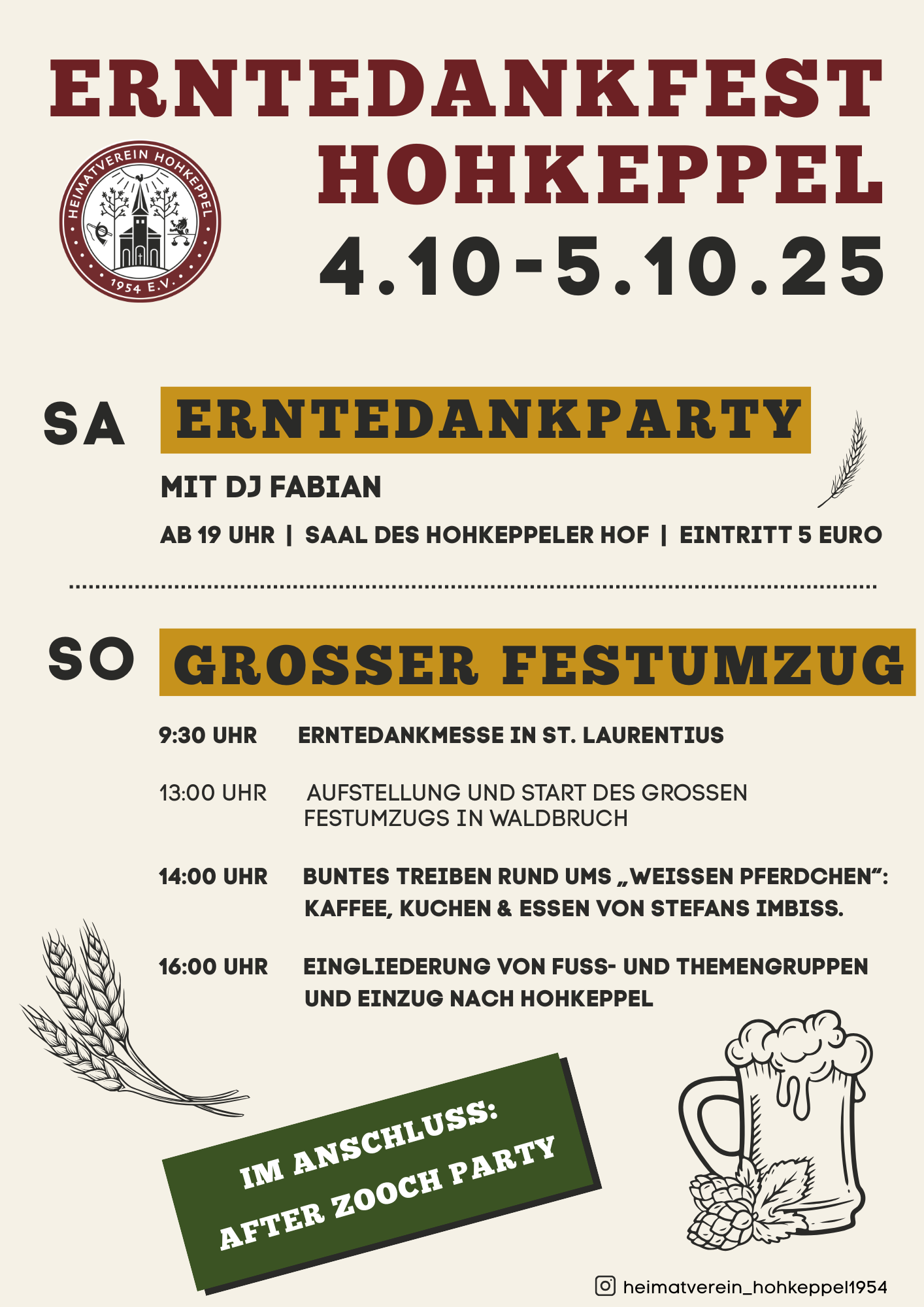 Erntefest Hohkeppel 2025